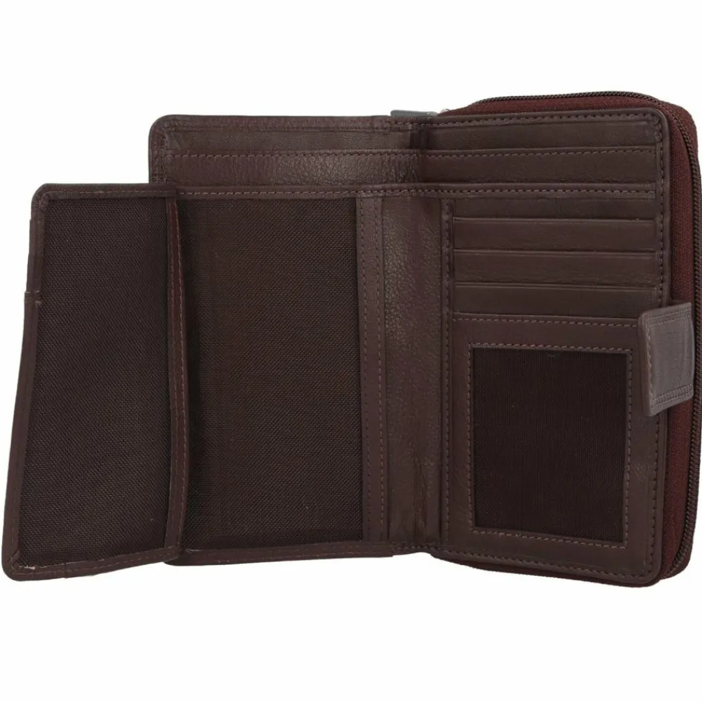 Outlet mano Donna Giulia Geldbörse Leder 10,5 cm dunkelbraun