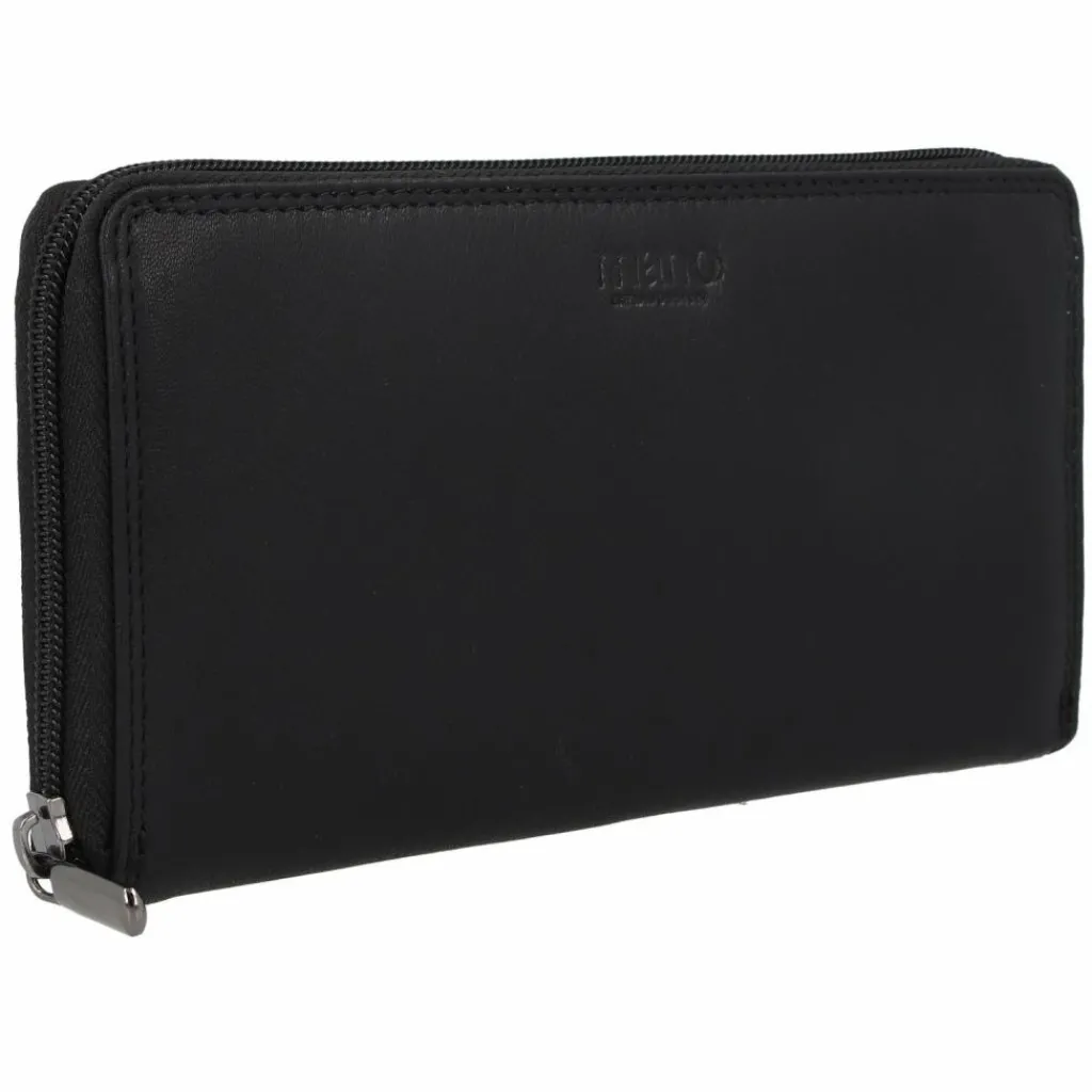 Online mano Donna Giulia Geldbörse Leder 20 cm schwarz