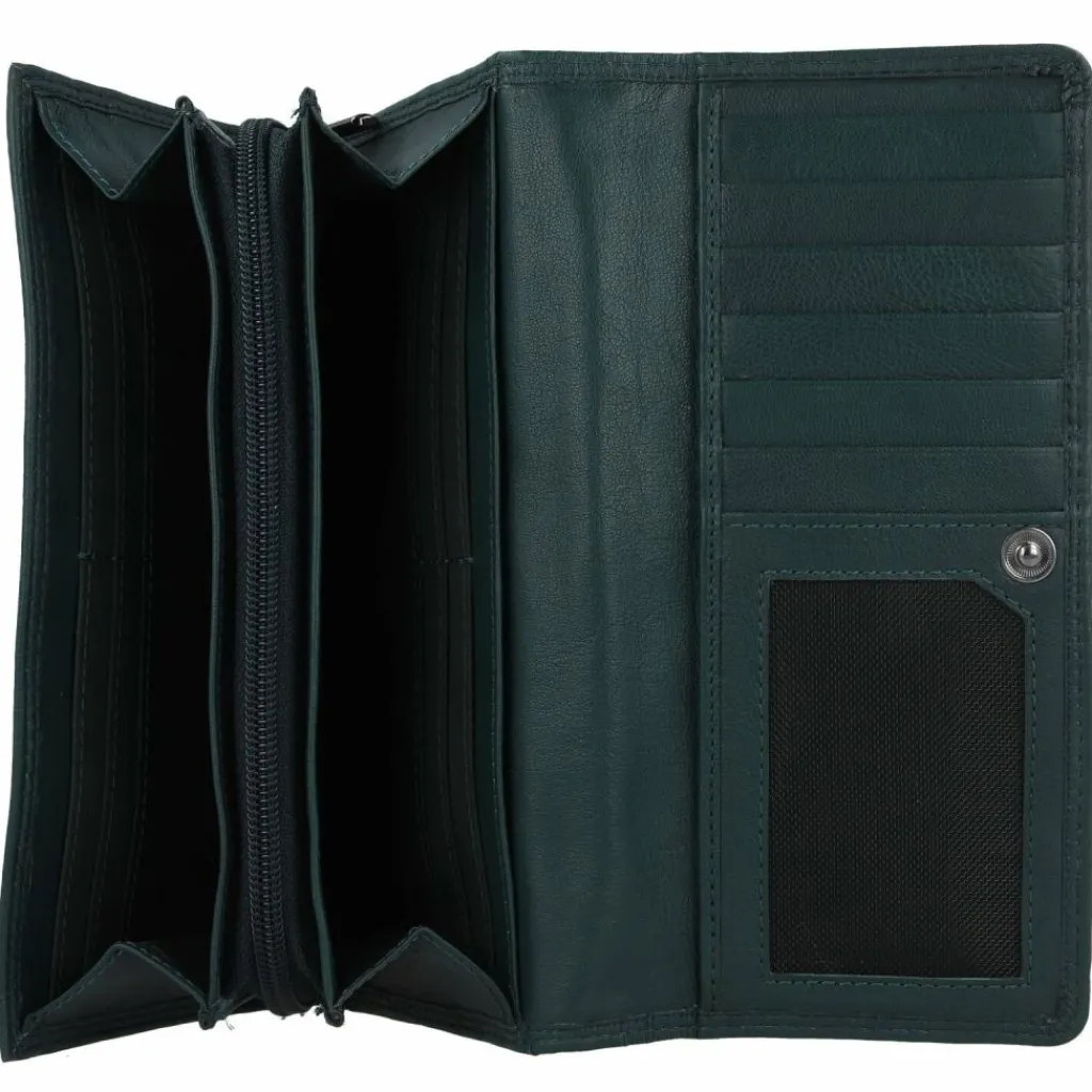 Online mano Donna Giulia Geldbörse Leder 19,5 cm petrol