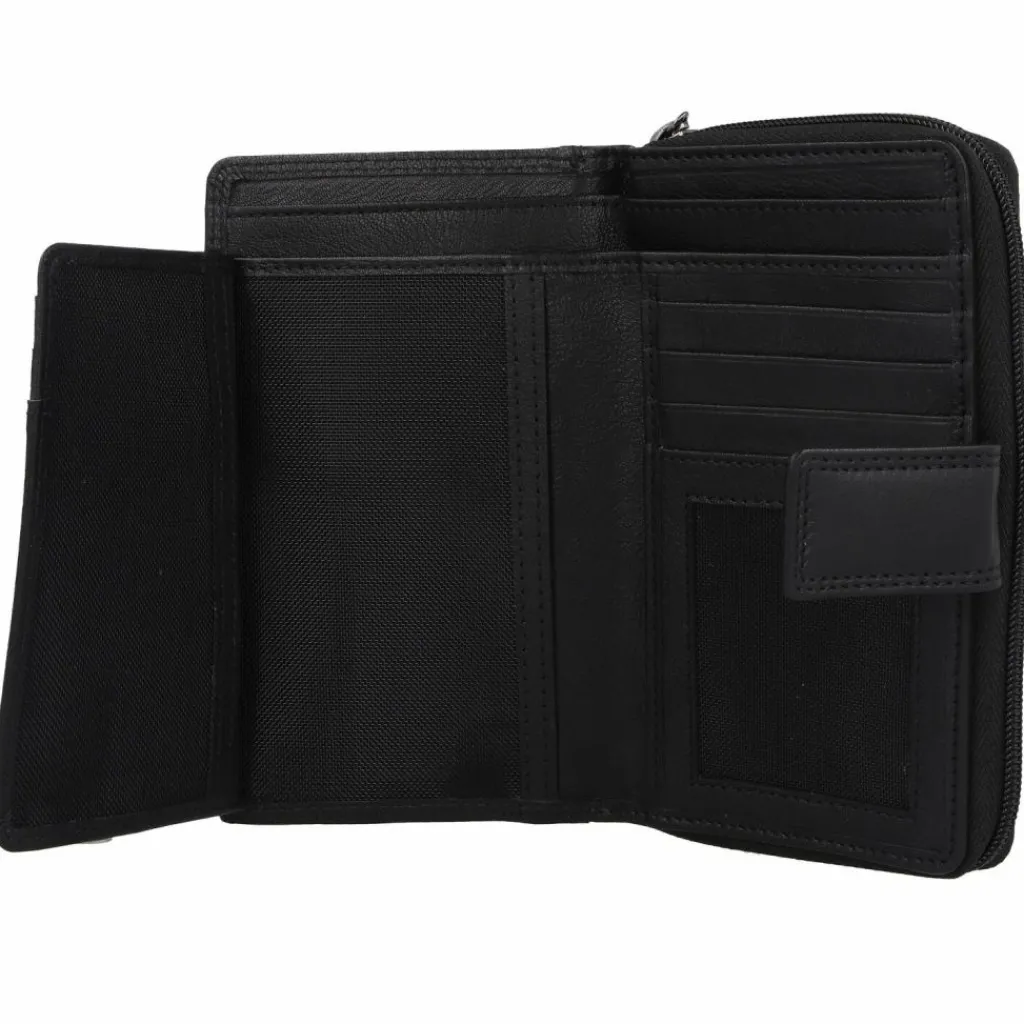 mano Damengeldbörsen Hochformat<Donna Giulia Geldbörse Leder 10,5 cm schwarz