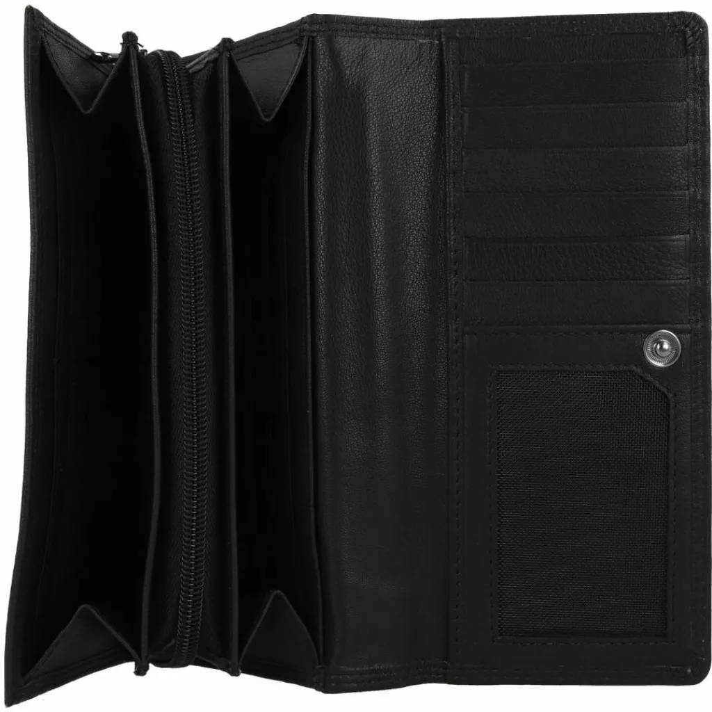 mano Donna Giulia Geldbörse Leder 19,5 cm schwarz