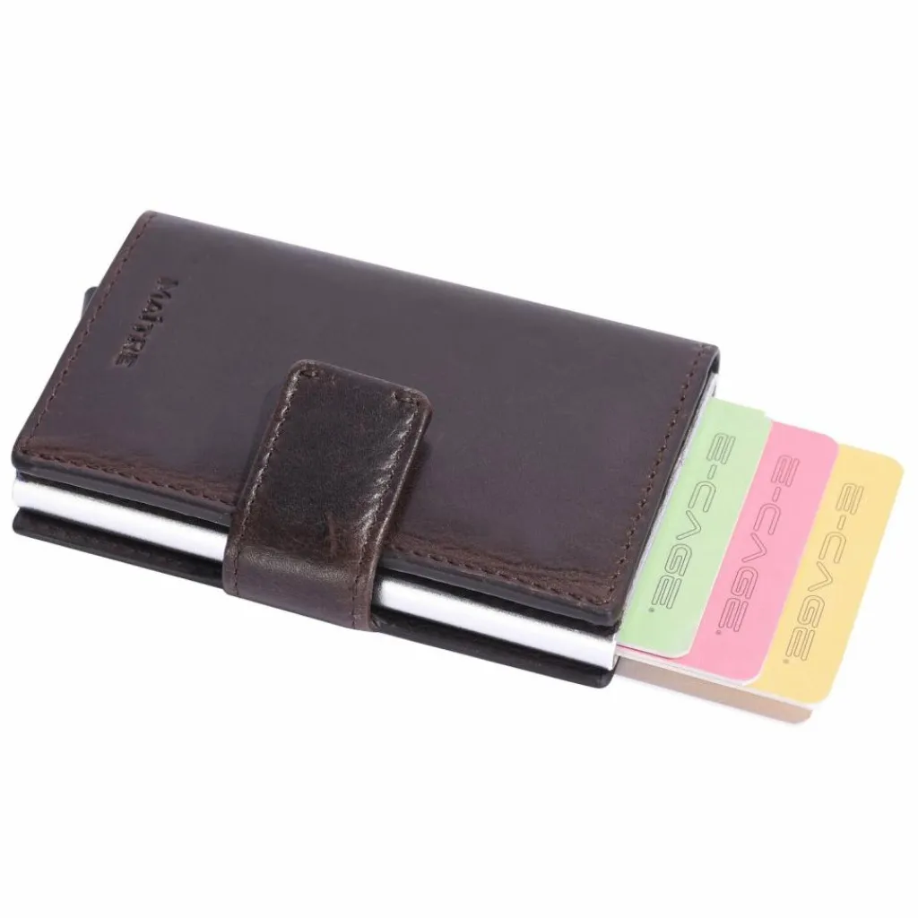 New Maître Birkheim C-Two Kreditkartenetui RFID Schutz Leder 6.5 cm darkbrown