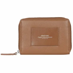 Maître Damengeldbörsen Querformat<ellern Geldbörse RFID Schutz Leder 11 cm cognac