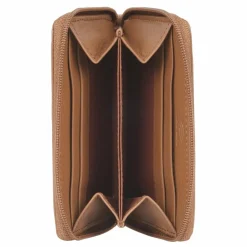 Maître Damengeldbörsen Querformat<ellern Geldbörse RFID Schutz Leder 11 cm cognac