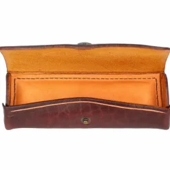 Mika Brillenetui Leder 15 cm rot