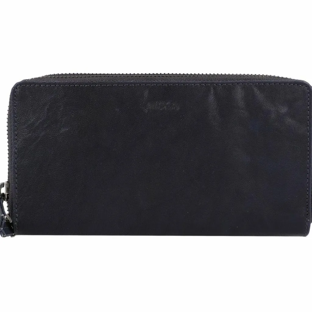 Mika Damengeldbörsen Querformat<Geldbörse Leder 19.5 cm navy