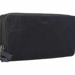 Mika Damengeldbörsen Querformat<Geldbörse Leder 19.5 cm navy