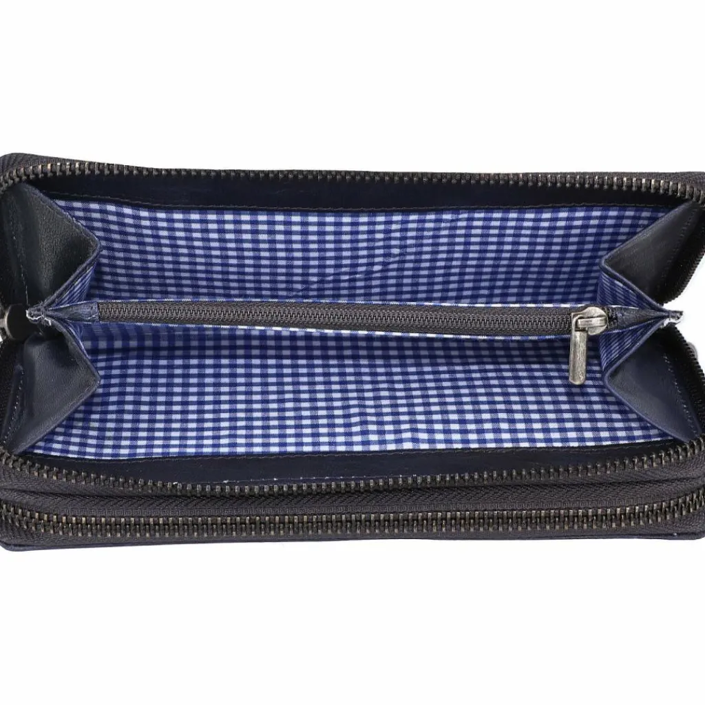 Mika Damengeldbörsen Querformat<Geldbörse Leder 19.5 cm navy