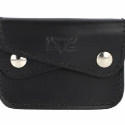 Mika Herrengeldbörsen Querformat|Damengeldbörsen Querformat<Geldbörse Leder 9,5 cm schwarz