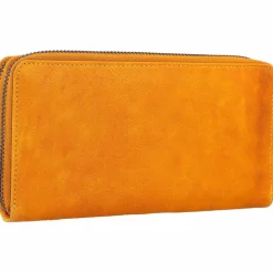 Mika Damengeldbörsen Querformat<Geldbörse Leder 19 cm gelb