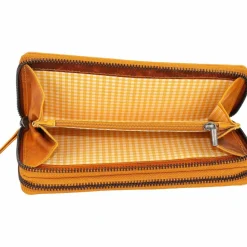 Mika Damengeldbörsen Querformat<Geldbörse Leder 19 cm gelb