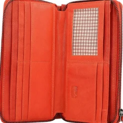 Mika Damengeldbörsen Querformat<Geldbörse Leder 19,5 cm rot