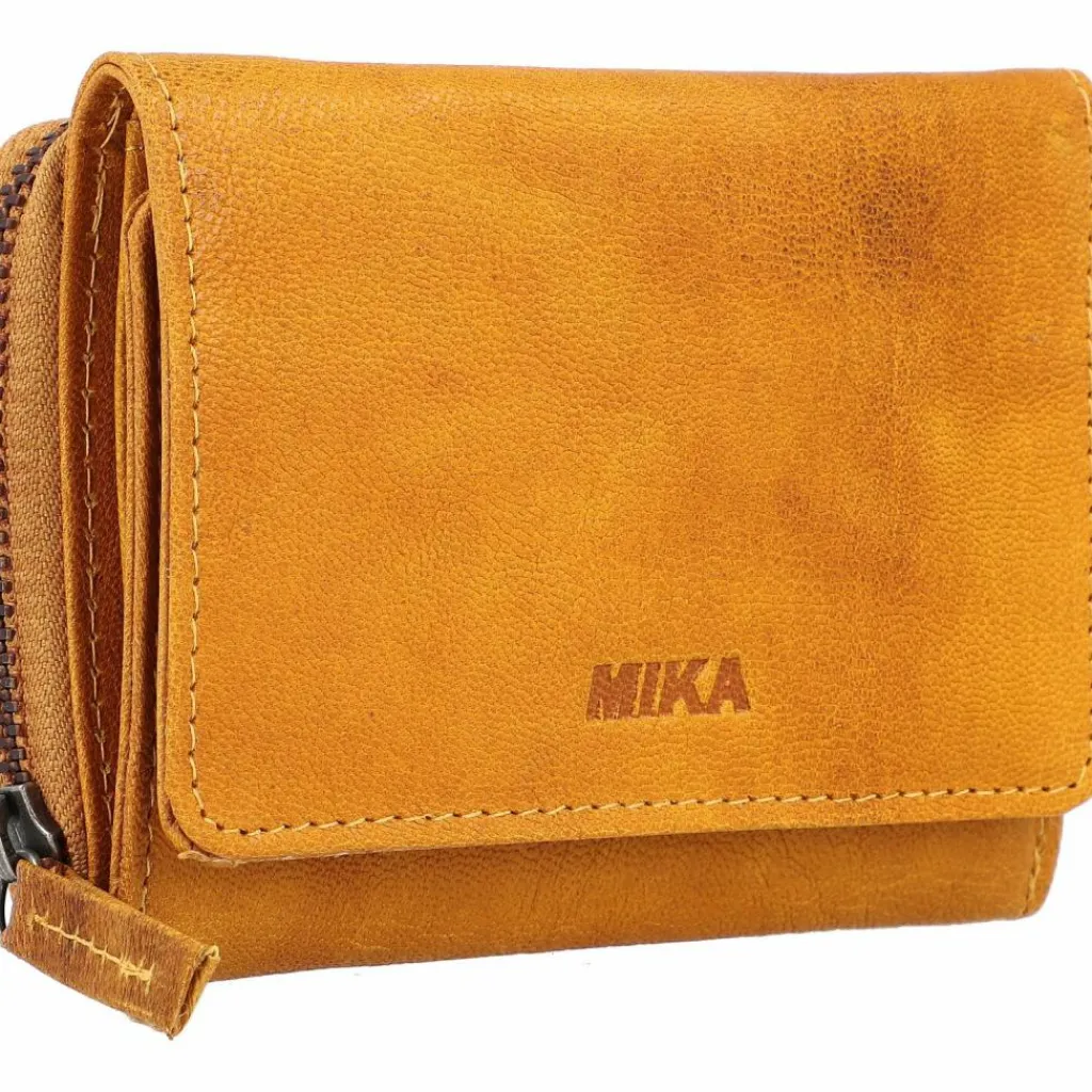 Mika Damengeldbörsen Querformat<Geldbörse Leder 11 cm gelb