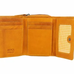 Mika Damengeldbörsen Querformat<Geldbörse Leder 11 cm gelb