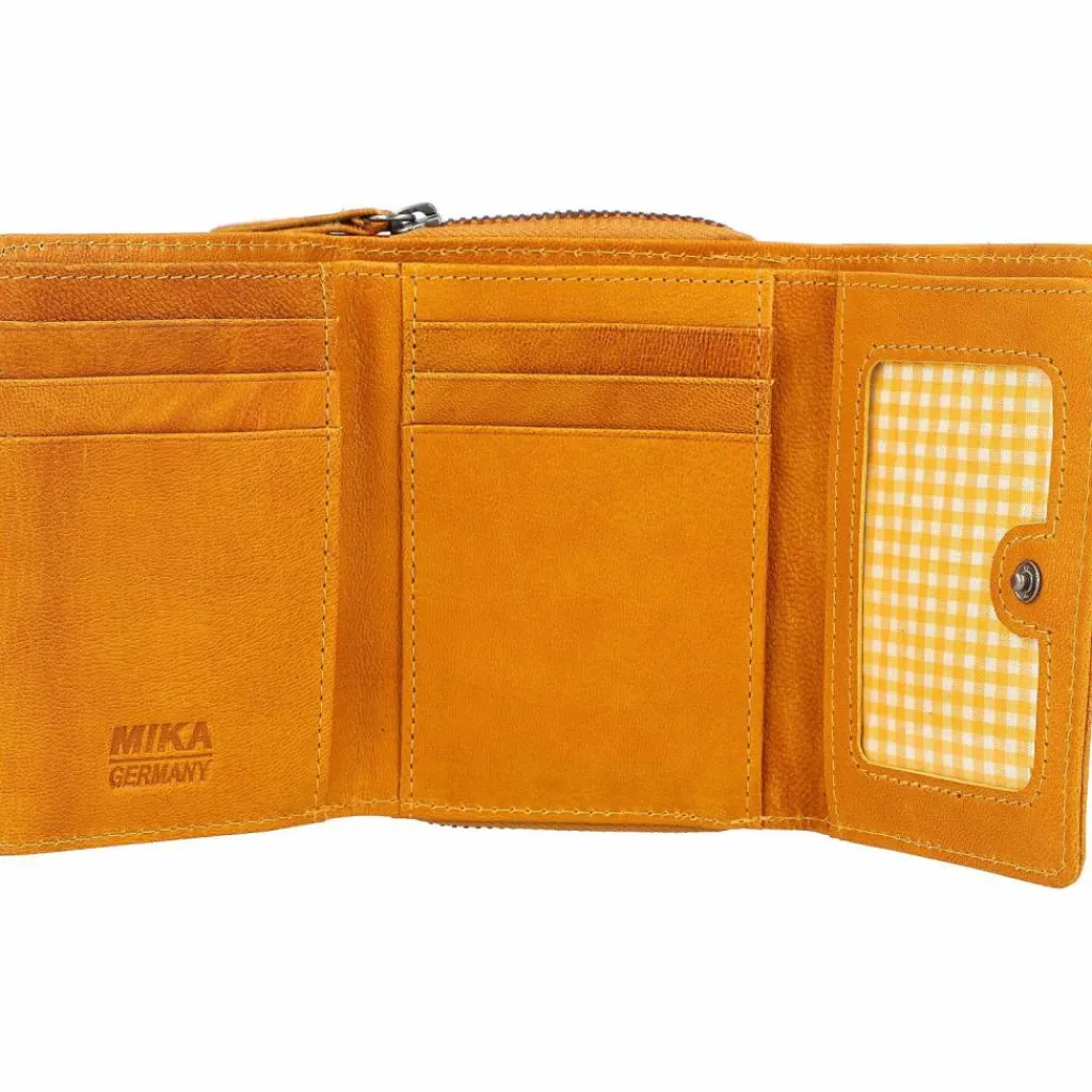 Mika Damengeldbörsen Querformat<Geldbörse Leder 11 cm gelb