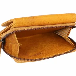 Mika Damengeldbörsen Querformat<Geldbörse Leder 11 cm gelb