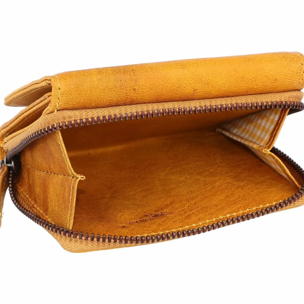 Mika Damengeldbörsen Querformat<Geldbörse Leder 11 cm gelb