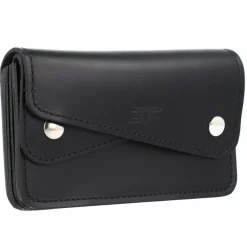 Mika Herrengeldbörsen Querformat|Damengeldbörsen Querformat<Geldbörse Leder 14,5 cm schwarz