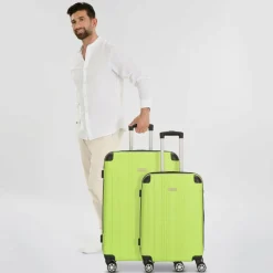 Hot Nowi Lugano 4 Rollen Kofferset 2-teilig schwarz-lime