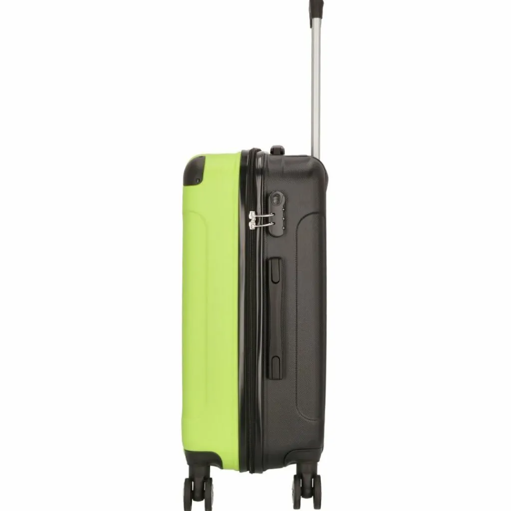 Hot Nowi Lugano 4 Rollen Kofferset 2-teilig schwarz-lime