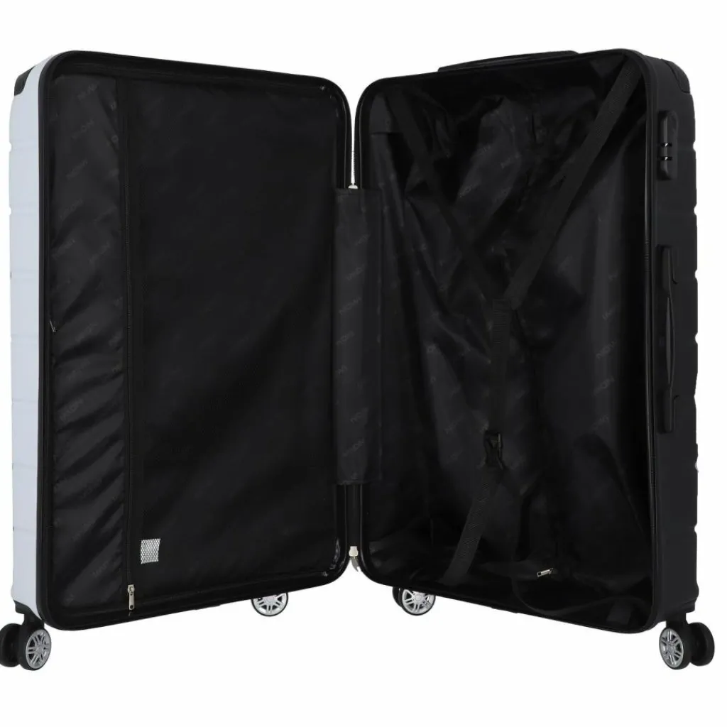 Nowi Hartgepäck|4-Rollen Koffer<Rhodos 4 Rollen Trolley 75 cm weiss-sz