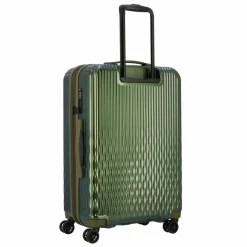Pack Easy Hartgepäck|4-Rollen Koffer<Flow 4 Rollen Trolley M 66 cm mit Dehnfalte bronze grün