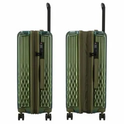 Pack Easy Hartgepäck|4-Rollen Koffer<Flow 4 Rollen Trolley M 66 cm mit Dehnfalte bronze grün