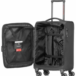 New Pack Easy Infinity 4 Rollen Kabinentrolley 55 cm mit Dehnfalte schwarz