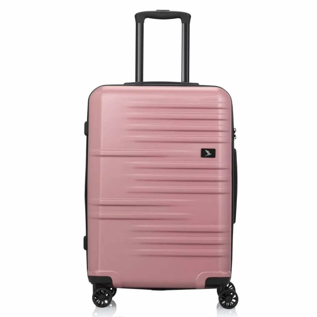 Pack Easy 4-Rollen Koffer|Hartgepäck<Mena 4 Rollen Trolley 64 cm mit Dehnfalte pink