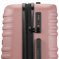 Pack Easy 4-Rollen Koffer|Hartgepäck<Mena 4 Rollen Trolley 64 cm mit Dehnfalte pink