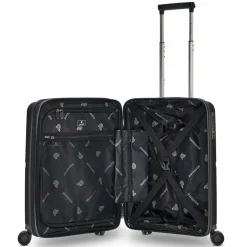 Clearance Pactastic Collection 01 4 Rollen Kabinentrolley S 55 cm mit Dehnfalte black-metallic