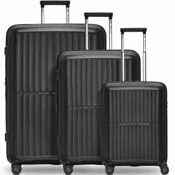 Best Pactastic Collection 01 4-Rollen Kofferset 3tlg. mit Dehnfalte black-metallic