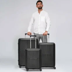 Best Pactastic Collection 01 4-Rollen Kofferset 3tlg. mit Dehnfalte black-metallic