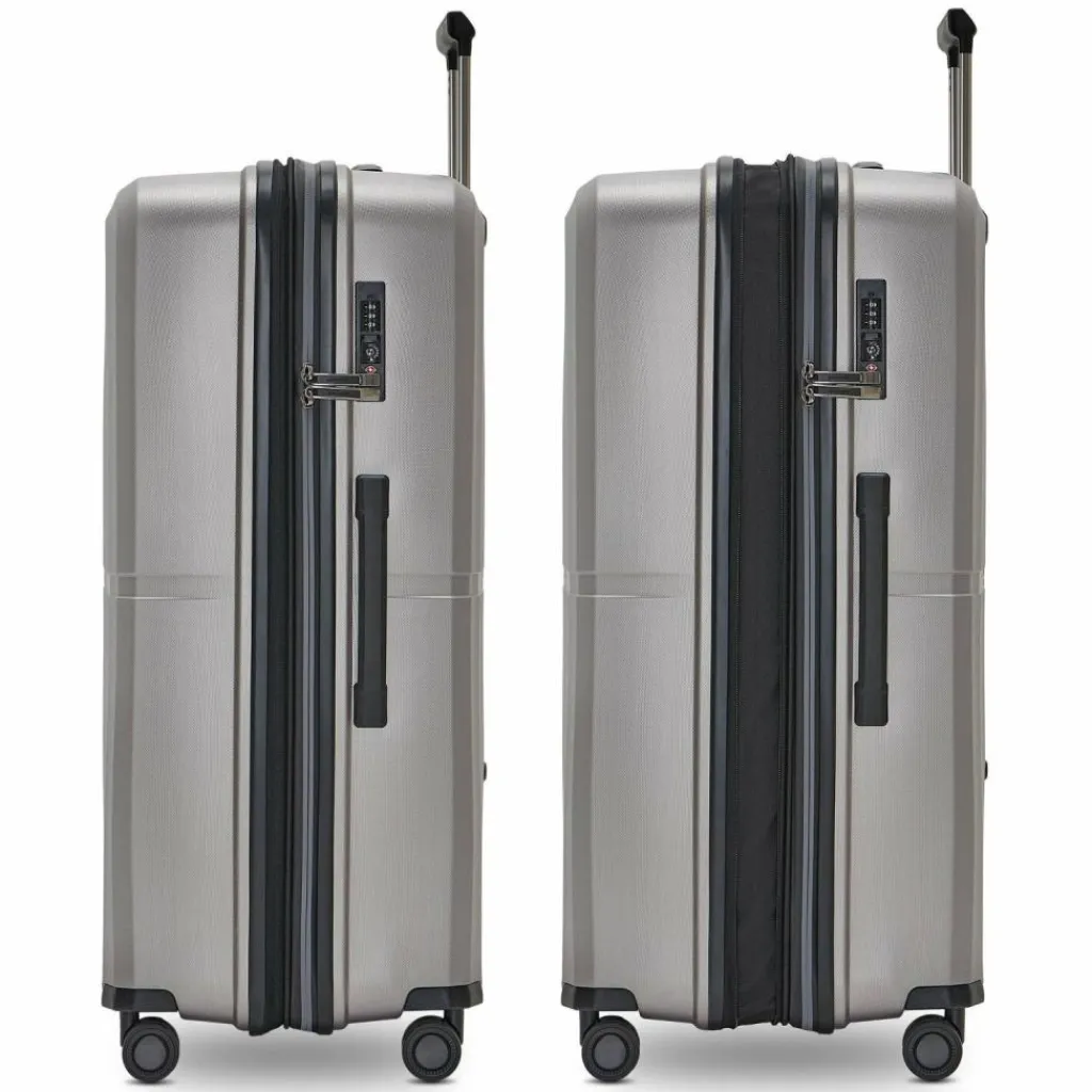 New Pactastic Collection 01 4-Rollen Kofferset 3tlg. mit Dehnfalte grey-coffee metallic