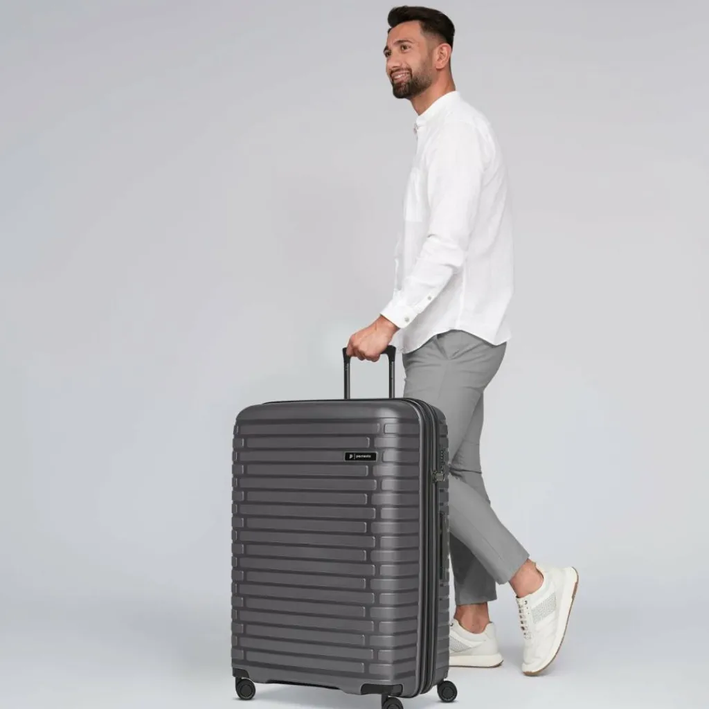 Pactastic Hartgepäck|4-Rollen Koffer<Collection 04 THE LARGE + 4 Rollen Trolley L 75 cm mit Dehnfalte anthracite-metallic