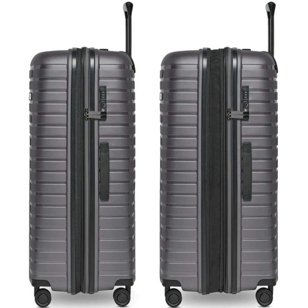 Pactastic Hartgepäck|4-Rollen Koffer<Collection 04 THE LARGE + 4 Rollen Trolley L 75 cm mit Dehnfalte anthracite-metallic