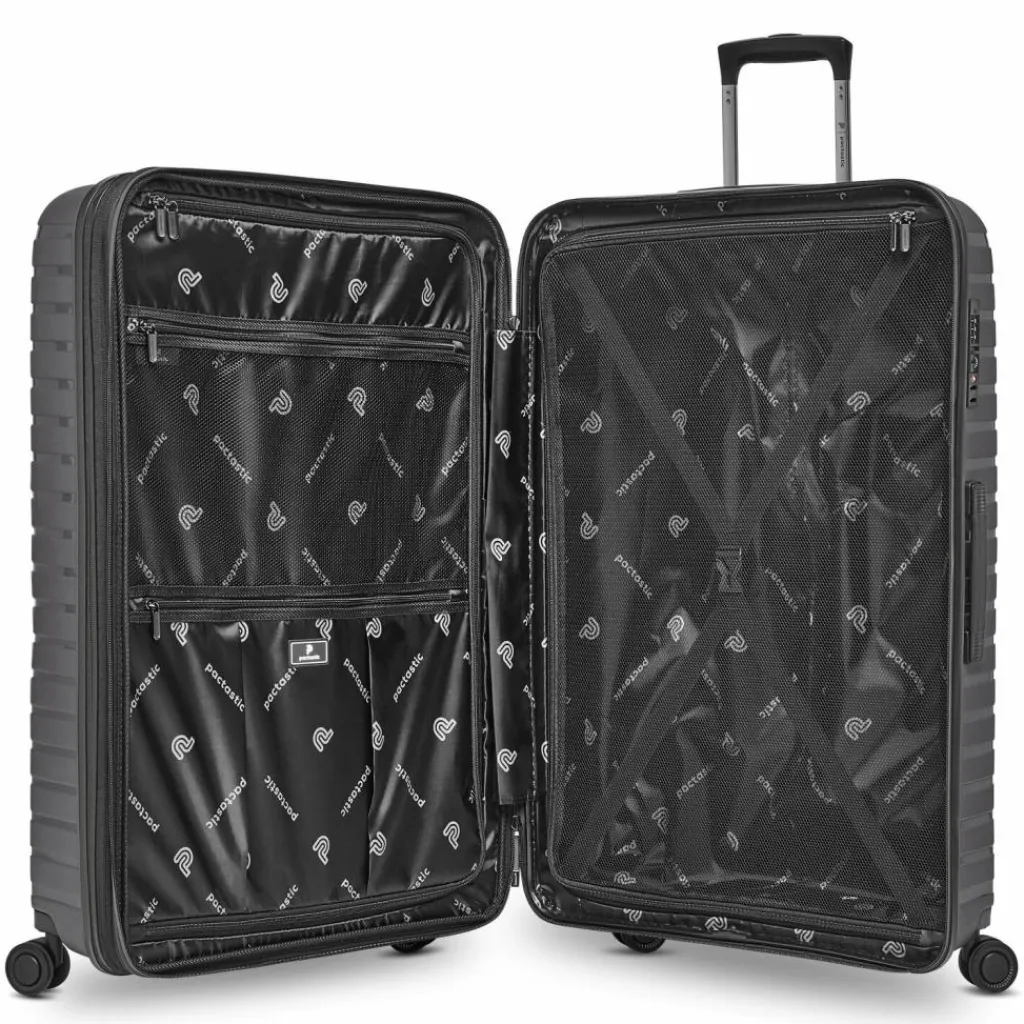 Pactastic Hartgepäck|4-Rollen Koffer<Collection 04 THE LARGE + 4 Rollen Trolley L 75 cm mit Dehnfalte anthracite-metallic