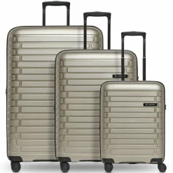 Discount Pactastic Collection 04 THE THREE SET + 4 Rollen Kofferset 3-teilig mit Dehnfalte champaign-metallic