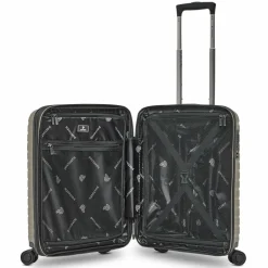 Hot Pactastic Collection 04 THE CABIN + 4 Rollen Kabinentrolley S 55 cm mit Dehnfalte champaign-metallic