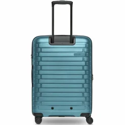 Pactastic Hartgepäck|4-Rollen Koffer<Collection 04 THE MEDIUM + 4 Rollen Trolley M 66 cm mit Dehnfalte ice blue-metallic