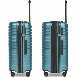Pactastic Hartgepäck|4-Rollen Koffer<Collection 04 THE MEDIUM + 4 Rollen Trolley M 66 cm mit Dehnfalte ice blue-metallic