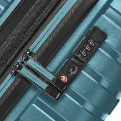 Pactastic Hartgepäck|4-Rollen Koffer<Collection 04 THE MEDIUM + 4 Rollen Trolley M 66 cm mit Dehnfalte ice blue-metallic