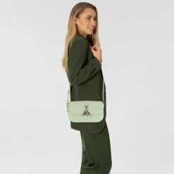 Discount Patrizia Pepe Essential Fly Schultertasche Leder 22 cm soft green
