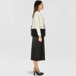 Patrizia Pepe Henkeltaschen|Schultertaschen<Essential Fly Schultertasche Leder 31 cm nero