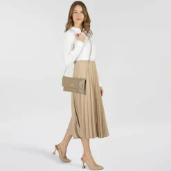 Patrizia Pepe Fly Clutch Tasche Leder 27 cm