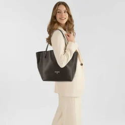 Patrizia Pepe Shopper Tasche Leder 30 cm deep chocolate