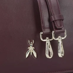 Patrizia Pepe Tris Schultertasche Leder 28.5 cm dark plum