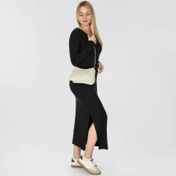 Patrizia Pepe Henkeltaschen|Schultertaschen<Tris Schultertasche Leder 28 cm off white