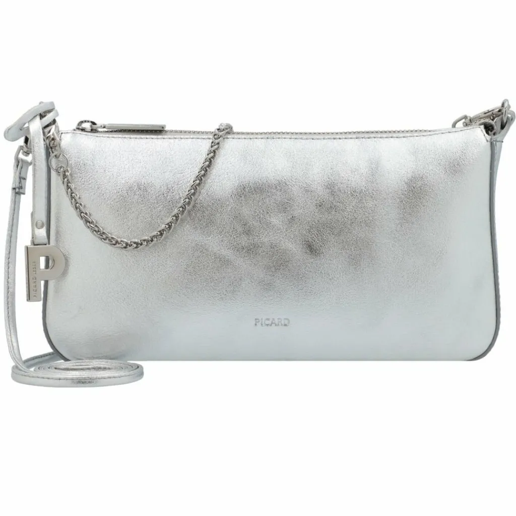 Hot Picard Auguri Auguri Schultertasche Leder 26 cm silber