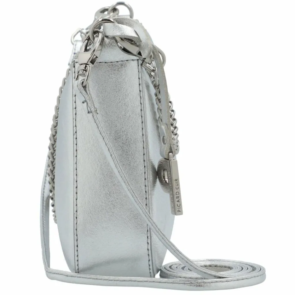 Hot Picard Auguri Auguri Schultertasche Leder 26 cm silber